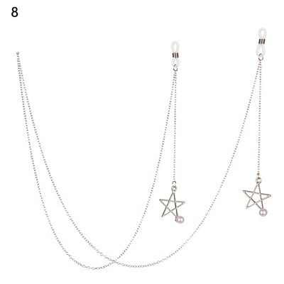 1 buc. Ochelari de modă vintage din perle din metal, lanț, accesorii pentru ochelari, pentru femei, bărbați, ochelari anti-alunecare, colier pentru ochelari.