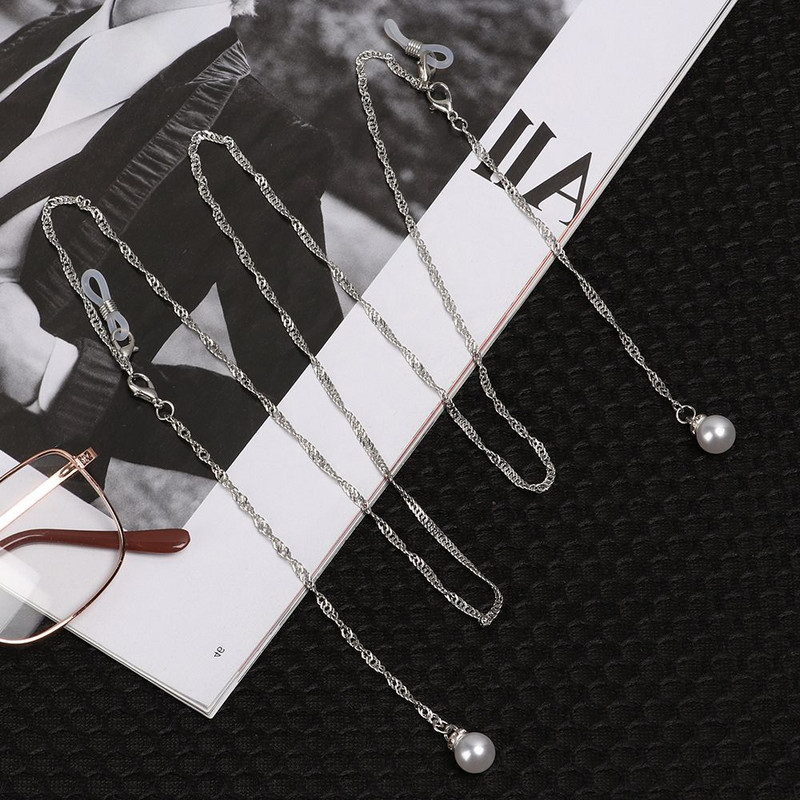 1 buc. Ochelari de modă vintage din perle din metal, lanț, accesorii pentru ochelari, pentru femei, bărbați, ochelari anti-alunecare, colier pentru ochelari.