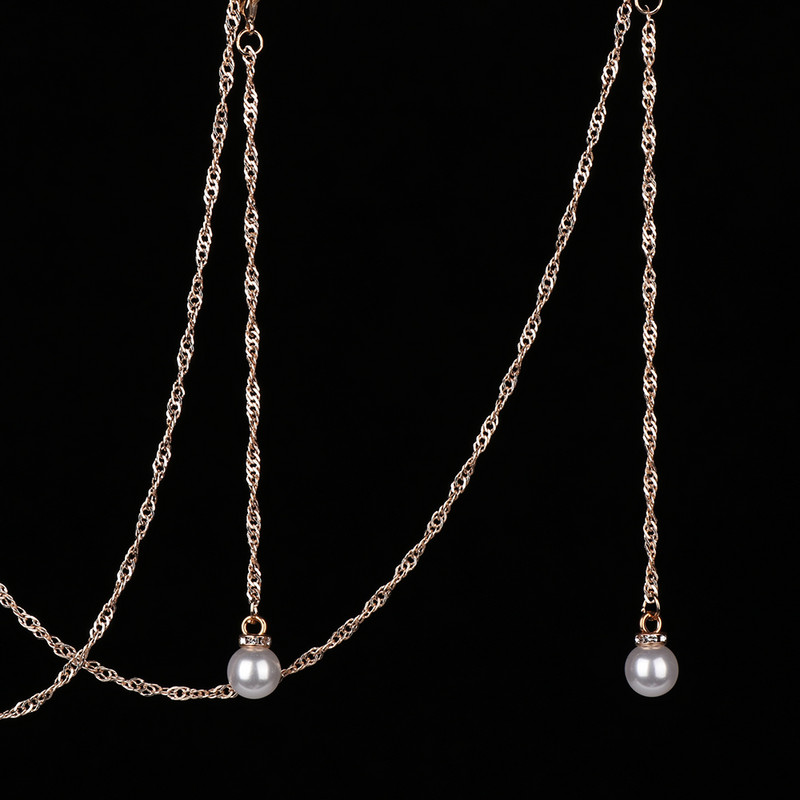 1 buc. Ochelari de modă vintage din perle din metal, lanț, accesorii pentru ochelari, pentru femei, bărbați, ochelari anti-alunecare, colier pentru ochelari.