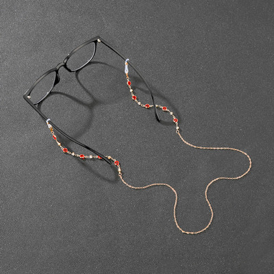 Női színes kristály napszemüveg maszk lánc gyöngy gyöngyös divat maszk zsinór univerzális leesésgátló pánt szemüveglánc