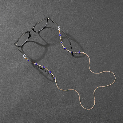 Női színes kristály napszemüveg maszk lánc gyöngy gyöngyös divat maszk zsinór univerzális leesésgátló pánt szemüveglánc
