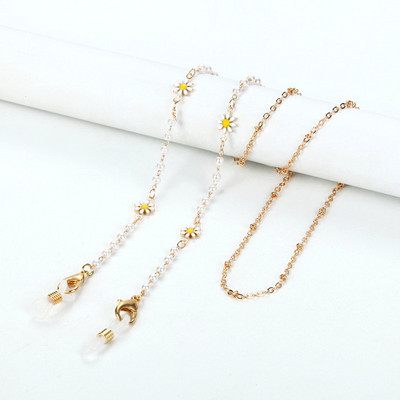 Női színes kristály napszemüveg maszk lánc gyöngy gyöngyös divat maszk zsinór univerzális leesésgátló pánt szemüveglánc