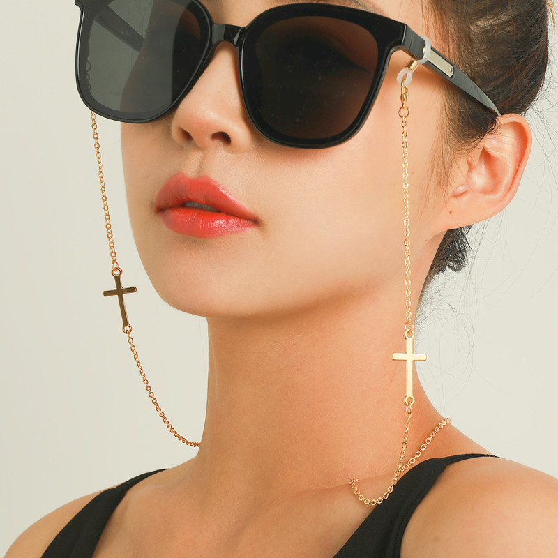 Női színes kristály napszemüveg maszk lánc gyöngy gyöngyös divat maszk zsinór univerzális leesésgátló pánt szemüveglánc