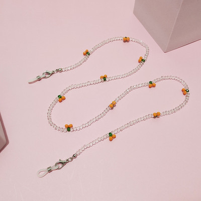 Cherry Beads Mask Chain γυαλιά ηλίου Αλυσίδες κάλυψης Αλυσίδες γυαλιών γυαλιών για γυναίκες Ρετρό μεταλλικά γυαλιά ηλίου Κορδόνια γυαλιά θήκη για κορδόνι