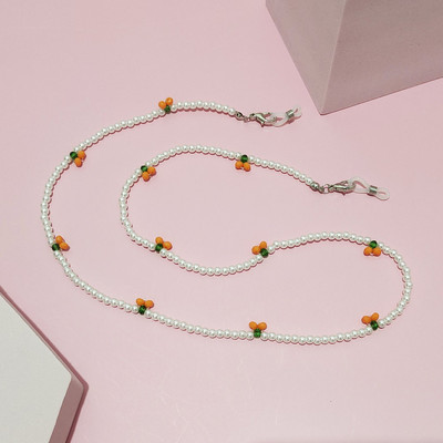 Cherry Beads Mask Chain γυαλιά ηλίου Αλυσίδες κάλυψης Αλυσίδες γυαλιών γυαλιών για γυναίκες Ρετρό μεταλλικά γυαλιά ηλίου Κορδόνια γυαλιά θήκη για κορδόνι