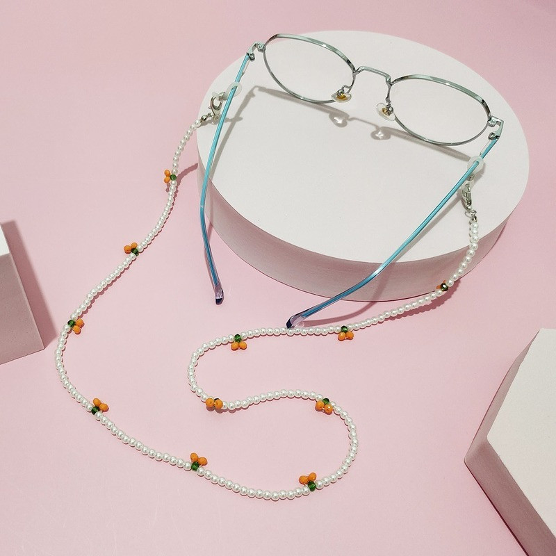 Cherry Beads Mask Chain γυαλιά ηλίου Αλυσίδες κάλυψης Αλυσίδες γυαλιών γυαλιών για γυναίκες Ρετρό μεταλλικά γυαλιά ηλίου Κορδόνια γυαλιά θήκη για κορδόνι