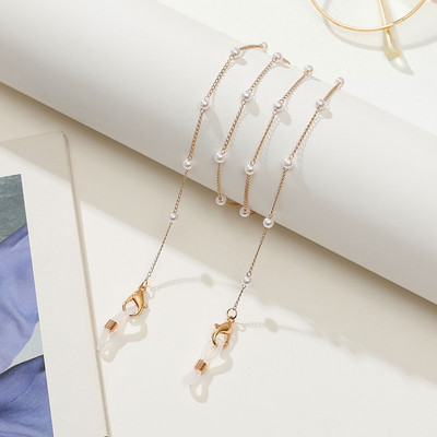 Boho naočale s lancem od imitacije bisernih perli Trendi ženske vanjske ležerne sunčane naočale Viseći uže Dodatak Ogrlica Poklon