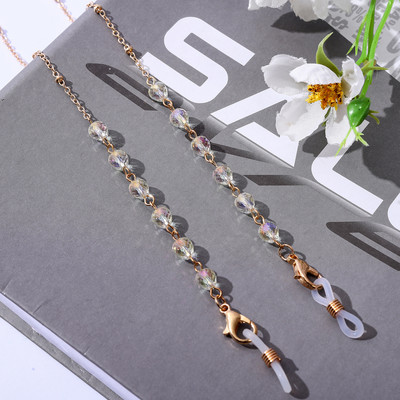 Modni akrilni kristalni lanac za naočale 19bojni okrugli lanac za naočale s perlama Držač okovratne vrpce Lanac za sunčane naočale Ženski nakit