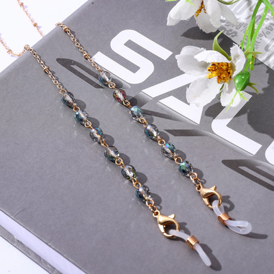 Modni akrilni kristalni lanac za naočale 19bojni okrugli lanac za naočale s perlama Držač okovratne vrpce Lanac za sunčane naočale Ženski nakit