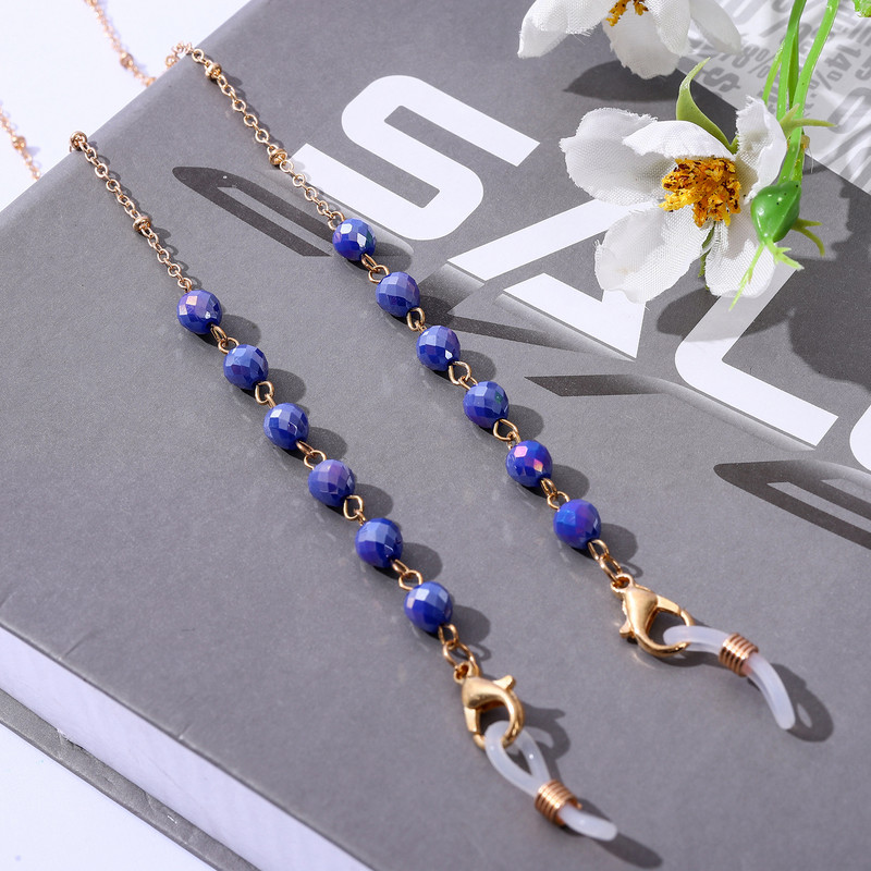 Modni akrilni kristalni lanac za naočale 19bojni okrugli lanac za naočale s perlama Držač okovratne vrpce Lanac za sunčane naočale Ženski nakit