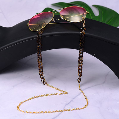 Ochelari de soare din acrilic Lanțuri de aur pentru femei 2021 Noua modă 72 cm Lanțuri pentru ochelari de vedere pentru mascare Lanșă cu ridicata
