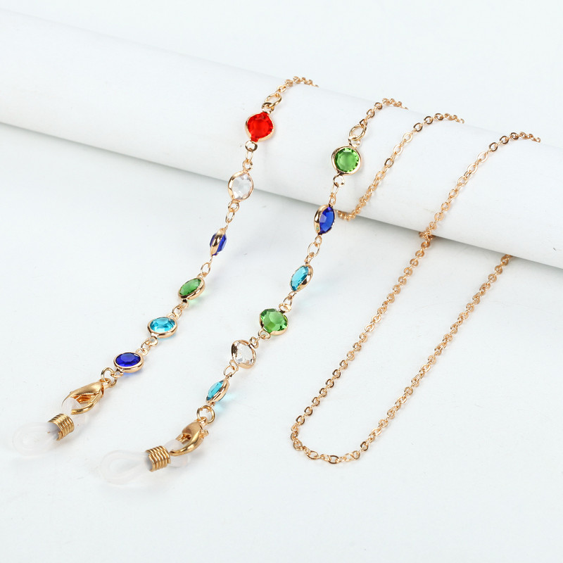 Modni lančić za sunčane naočale od akrilnih kristala 14 stilova, držač lančića za naočale s perlama, maska za lanac za naočale, užetni nakit za žene