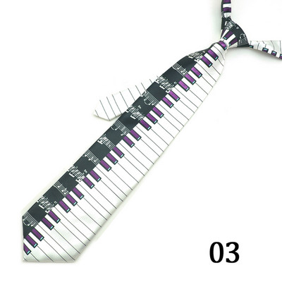 Vyriška kaklaraištis, madinga naujovė, 5 fortepijoninė klavišų lenta su muzikine nata Kaklaraiščiai iš poliesterio austi klasikiniai vakarėliui skirti „Cravat“ dovanų vakarėliui iškilminga suknelė