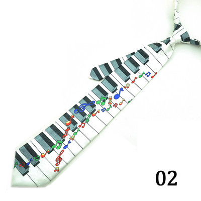Vyriška kaklaraištis, madinga naujovė, 5 fortepijoninė klavišų lenta su muzikine nata Kaklaraiščiai iš poliesterio austi klasikiniai vakarėliui skirti „Cravat“ dovanų vakarėliui iškilminga suknelė