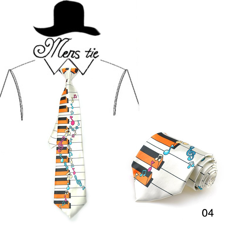Vyriška kaklaraištis, madinga naujovė, 5 fortepijoninė klavišų lenta su muzikine nata Kaklaraiščiai iš poliesterio austi klasikiniai vakarėliui skirti „Cravat“ dovanų vakarėliui iškilminga suknelė