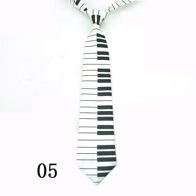 Vyriška kaklaraištis, madinga naujovė, 5 fortepijoninė klavišų lenta su muzikine nata Kaklaraiščiai iš poliesterio austi klasikiniai vakarėliui skirti „Cravat“ dovanų vakarėliui iškilminga suknelė