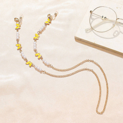 Modni biserni lanac za naočale za žene Slatki šareni leptir, držač trake za sunčane naočale, maska, remen za vrat, naočale, nakit, poklon