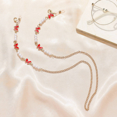 Modni biserni lanac za naočale za žene Slatki šareni leptir, držač trake za sunčane naočale, maska, remen za vrat, naočale, nakit, poklon