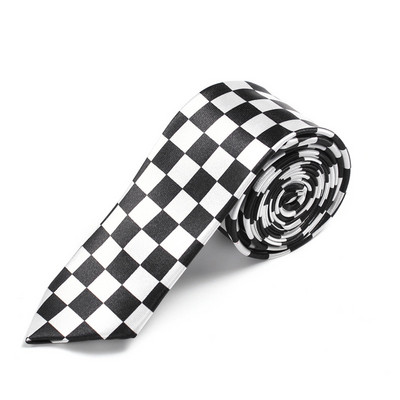 Cravată pentru femei Rochie formală Cadou Cămăși de nuntă Cravate pentru bărbați Lățimea de 2 inchi în carouri alb în carouri Classic Livrare directă