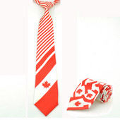 Cravate bărbați cravată rochie formală cadou cămăși de nuntă cravată lățime de 4 inci design drapel canadian mixt dungi petrecere afaceri frunze de arțar