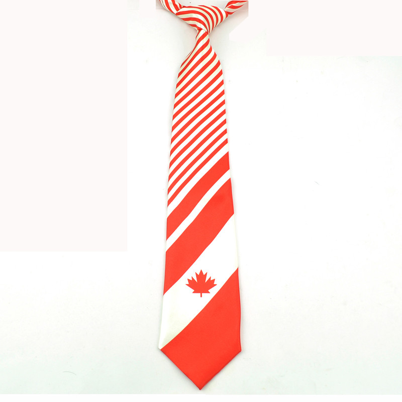 Cravate bărbați cravată rochie formală cadou cămăși de nuntă cravată lățime de 4 inci design drapel canadian mixt dungi petrecere afaceri frunze de arțar