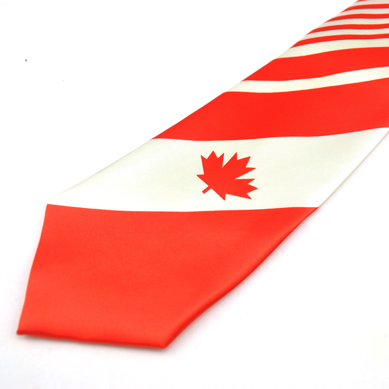 Cravate bărbați cravată rochie formală cadou cămăși de nuntă cravată lățime de 4 inci design drapel canadian mixt dungi petrecere afaceri frunze de arțar