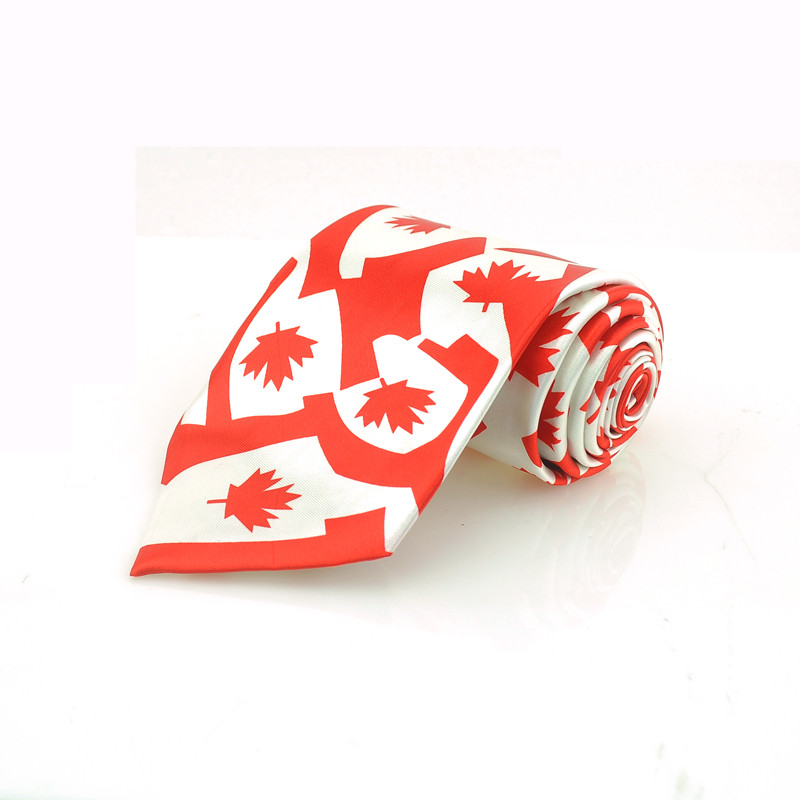 Cravate bărbați cravată rochie formală cadou cămăși de nuntă cravată lățime de 4 inci design drapel canadian mixt dungi petrecere afaceri frunze de arțar