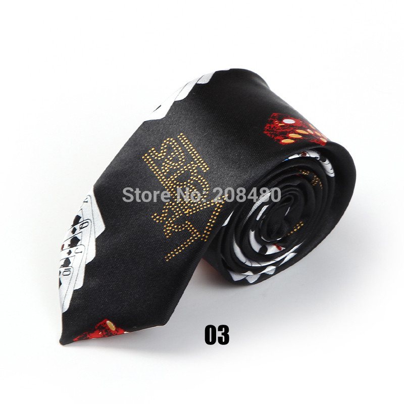 Meeste lipsud lips pidulik kleit kingitus pulmasärk 2 tolli lai Mood Mängukaardid / Pokker Valge Klassikaline peoäri