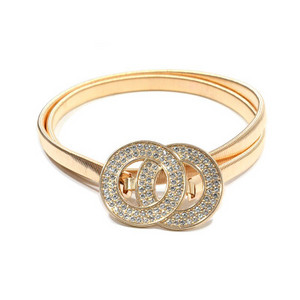 Ženski ljetni remen oko struka Zlatni i srebrni dizajn europske marke Luksuzni elastični lančić od javorovog lista za žene Vijčana brava bg-042