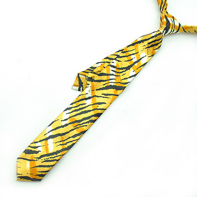 Meeste Lipsud 5 cm/2-tollised kaelasidemed Mehed Naised Kõhna polüestrist sebratriibuline kollane peokingitus Pulmasärk Cravat Design