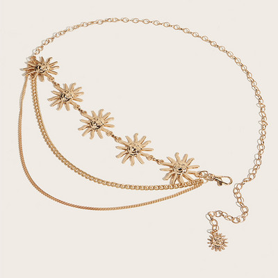 Novi unikatni metalni remen s lancem za sunce Ženski modni mjesečev zlatno-srebrni punk remeni Ženski jeans haljina Pojas 2023.