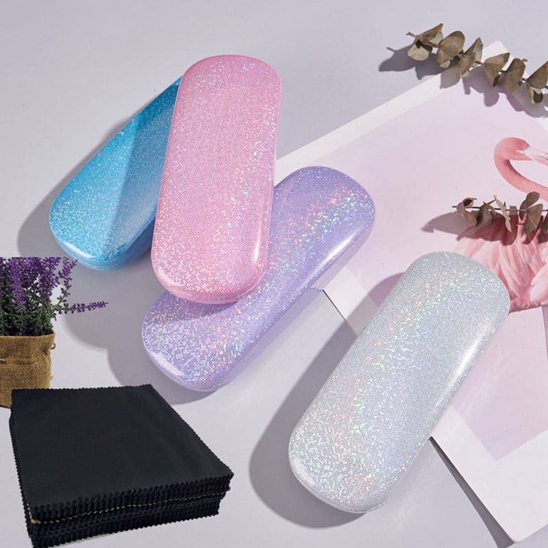 Laser PU Optical Ochelari Husa Protectie Pink Bling Student Fete Ochelari Ochelari De Soare Cutie Depozitare Organizare Femei
