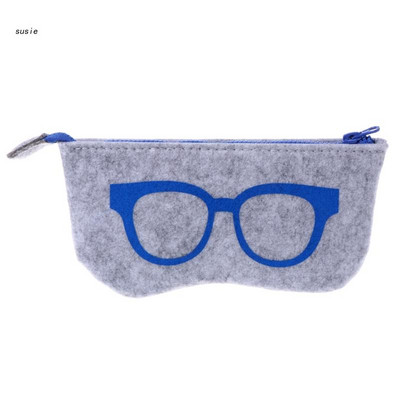 X7YA Suport portabil pentru ochelari Ochelari din pâslă pentru TUȘI Ochelari de soare Geantă Geantă Ochelari portabili mari pentru CUȘI Husă container