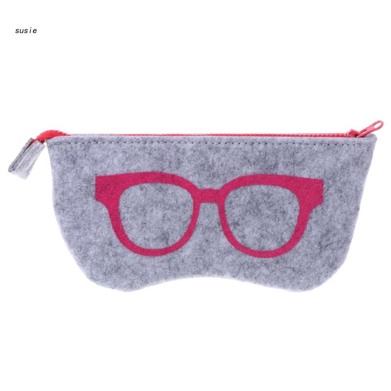 X7YA Suport portabil pentru ochelari Ochelari din pâslă pentru TUȘI Ochelari de soare Geantă Geantă Ochelari portabili mari pentru CUȘI Husă container