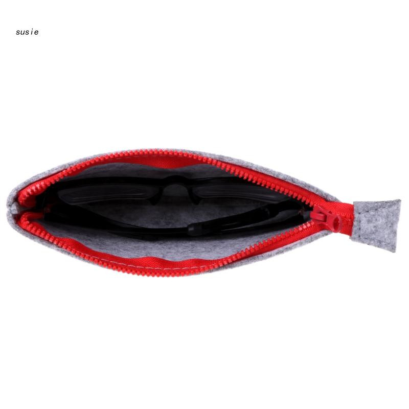 X7YA Suport portabil pentru ochelari Ochelari din pâslă pentru TUȘI Ochelari de soare Geantă Geantă Ochelari portabili mari pentru CUȘI Husă container