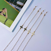 Mados gėlių perlų karoliukais akinių grandinėlė Moteriški akiniai nuo saulės Kaukės dirželio laikiklis dirželis karoliai Akiniai Kaklo papuošalai korėjiečių