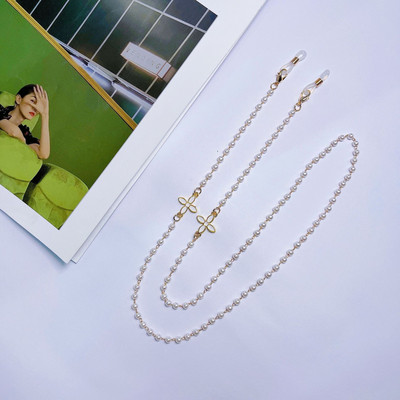 Mados gėlių perlų karoliukais akinių grandinėlė Moteriški akiniai nuo saulės Kaukės dirželio laikiklis dirželis karoliai Akiniai Kaklo papuošalai korėjiečių