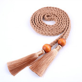 Pleteni tkani ženski pojasevi za žene Ženski struk s kićankama Uže s čvorom Visoki korzet za kukove Pojas Pojas za velike veličine Vintage trake