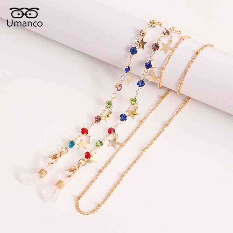 80cm zlatne naočale maska lanac ogrlice dupin perle kristalni privjesak sunčane naočale lančići držač protuklizni viseći remen maske oko vrata