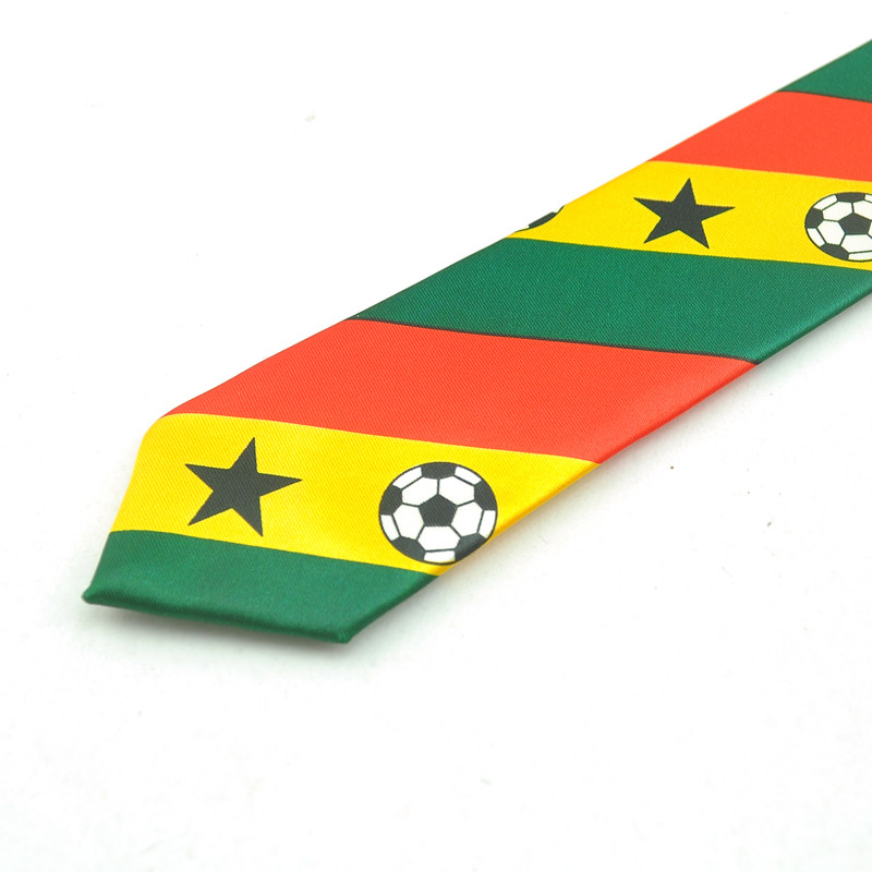 Meeste lipsud Uued 2-tollised laiused mood Kameruuni lipu jalgpalli disainiga lipsud meestele polüestrist kootud peogravata kingitus vabaaja särgid 2020