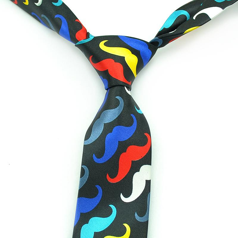 2 inča/5 cm široke "šareni brkovi bijeli/crni" Klasična kravata Poliester tkana muška kravata za zabavu oko vrata Modni dizajner Poklon kravata