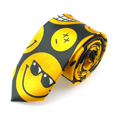 Pánske kravaty s výrazom tváre, 5 cm/2 palce, módne, s výrazom tváre, polyesterové tkané, klasické, s pánskym krkom