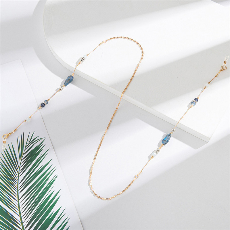 2021, lanțuri pentru ochelari de soare, cristal negru, albastru boem, curea pentru gât pentru femei, snur pentru mască, suport pentru ochelari, frânghie, comerț cu ridicata