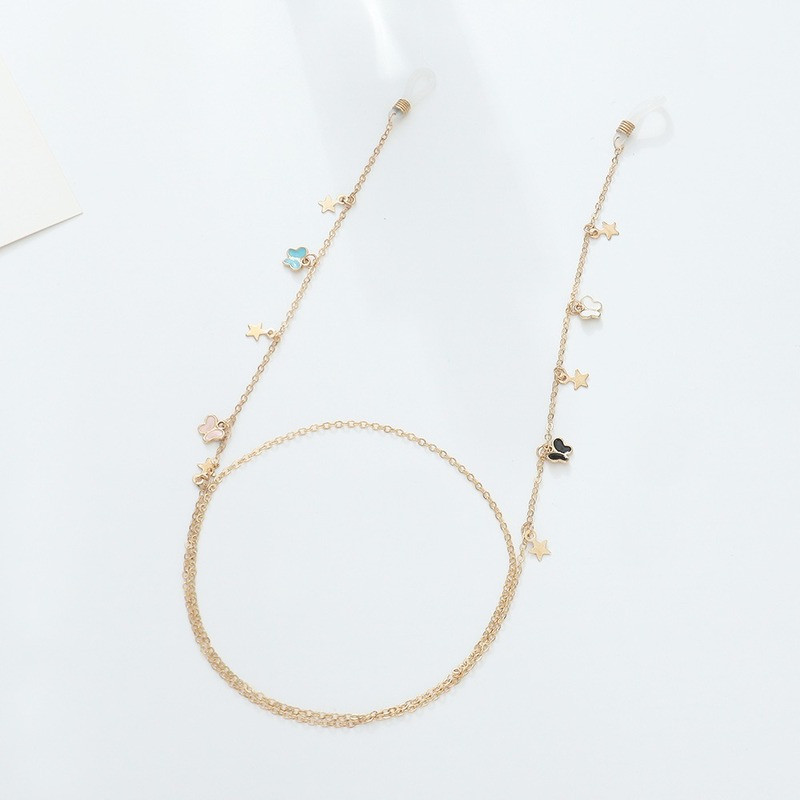 Modni metalni lančić za naočale sa zvijezdama leptirima Trendovski ženski remen za masku Traka za sunčane naočale Dodatak Ogrlica Nakit