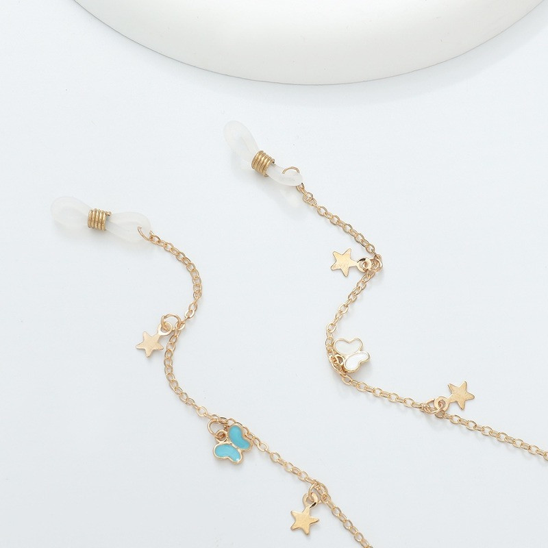 Modni metalni lančić za naočale sa zvijezdama leptirima Trendovski ženski remen za masku Traka za sunčane naočale Dodatak Ogrlica Nakit