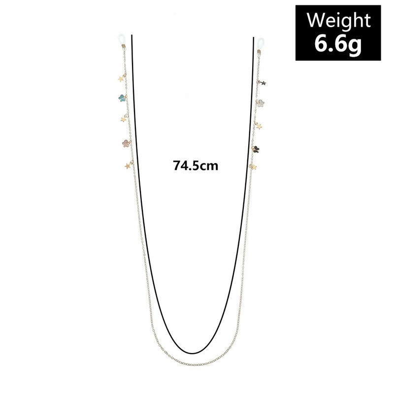 Modni metalni lančić za naočale sa zvijezdama leptirima Trendovski ženski remen za masku Traka za sunčane naočale Dodatak Ogrlica Nakit