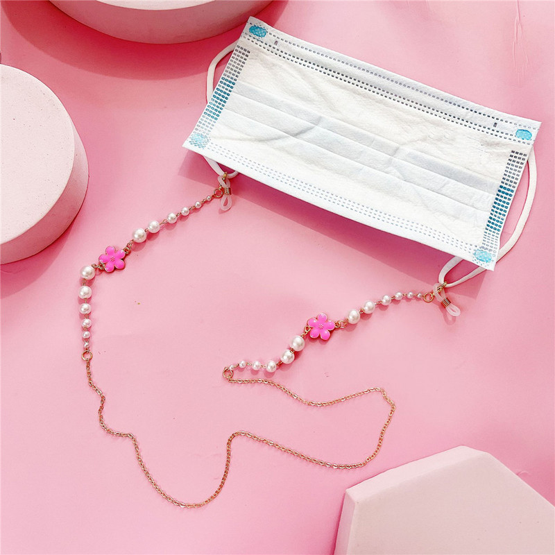 Cvjetni lančić za naočale imitacija bisernih perli Trendi sunčane naočale Dodatak za naočale Lanac oko vrata Ogrlica s užetom Poklon za Novu godinu 2023.