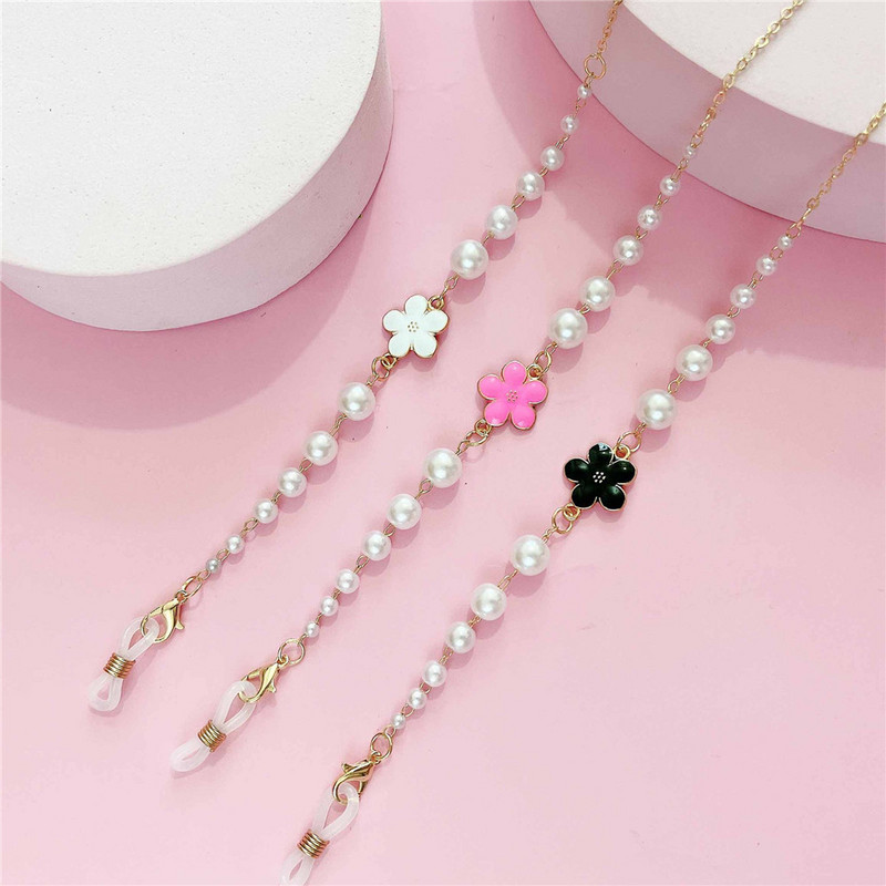 Cvjetni lančić za naočale imitacija bisernih perli Trendi sunčane naočale Dodatak za naočale Lanac oko vrata Ogrlica s užetom Poklon za Novu godinu 2023.