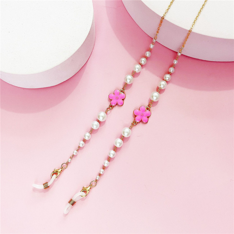 Cvjetni lančić za naočale imitacija bisernih perli Trendi sunčane naočale Dodatak za naočale Lanac oko vrata Ogrlica s užetom Poklon za Novu godinu 2023.