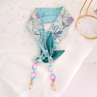 Lanț de ochelari de eșarfă colorată Boemia pentru femei, cu flori de vară, cu puncte, pentru ochelari de soare, șnur, accesorii de bijuterii de modă